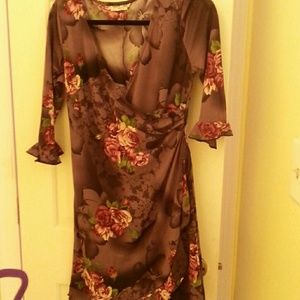 Purple half elbow dress,