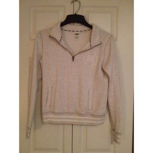 PINK Half zip-up sweatshirt