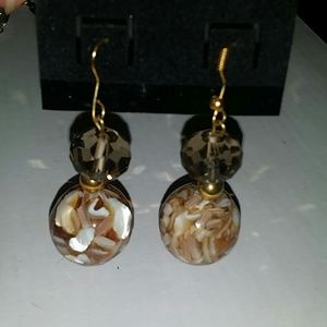 Round stone earrings