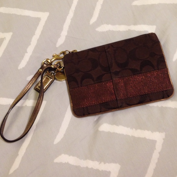 Chocolate Brown coach wristlet
