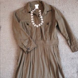 JCrew Military Green Shirt Dress