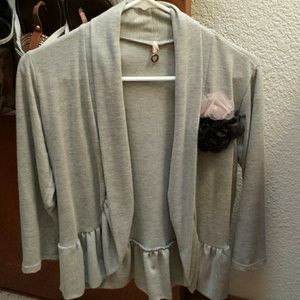 *BUNDLED* Cute Gray Cardigan W/Flowers
