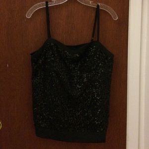 American Eagle Black Sequined Top, Large