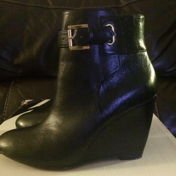 Nine West wedge leather boots - Picture 2 of 4