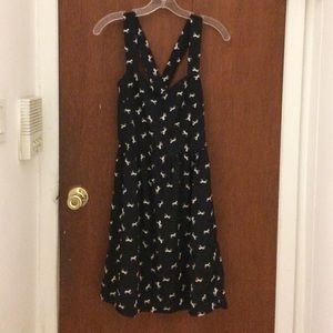 Modcloth Navy Horse Dress, Cross-Back, Medium