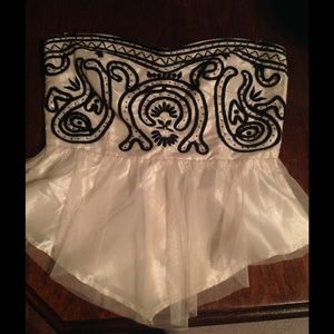 Perfect Condition Embroidered Tulle Top
