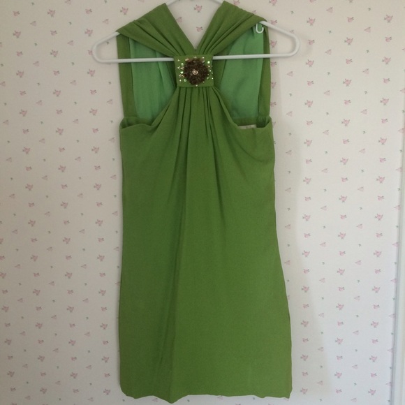 Unique Vintage Pea Green Dress
