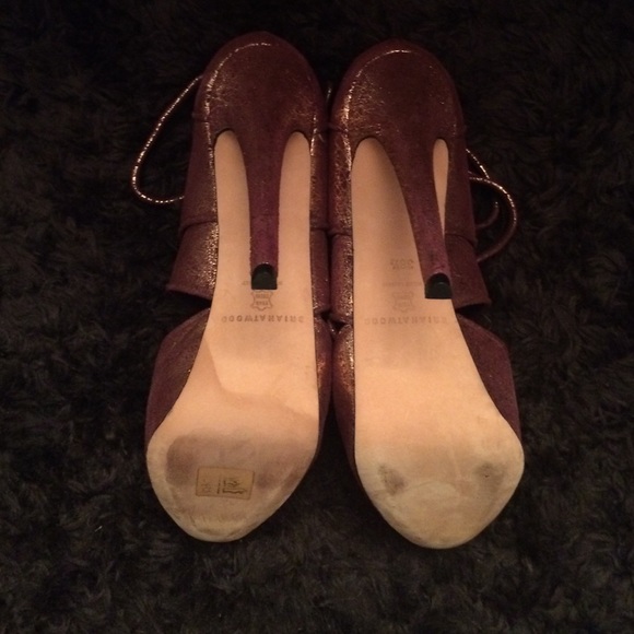 Brian Atwood Metallic purple buckle heels - Picture 3 of 4