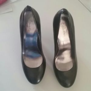 Black Calvin Klein leather high heels!