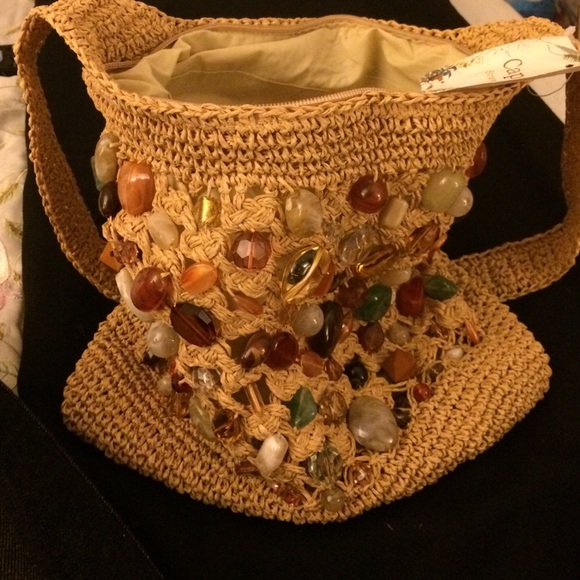 Cappelli  Handbags - Capelli Straw Large Tote and with large  beaded