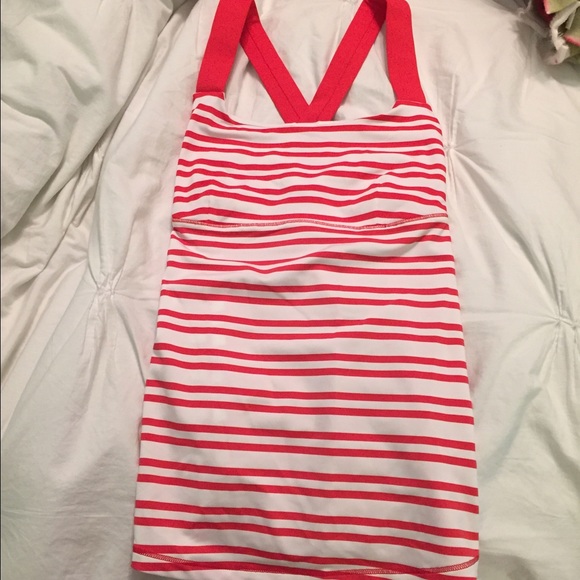 Lululemon Red and White Striped Tank
