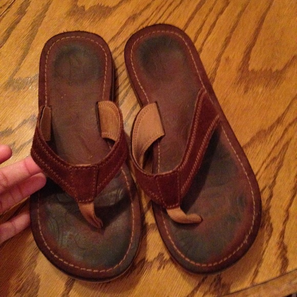 Clarks leather flipflops