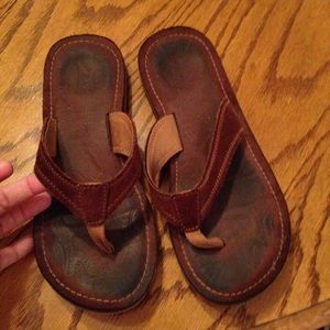 Clarks leather flipflops