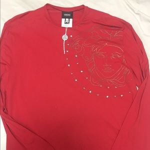 100% authentic Versace men's silk pullover shirt