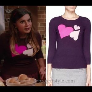 DVF Diane von Furstenberg Cashmere Heart Sweater L