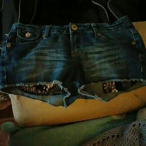 Bongo sequin jeans shorts