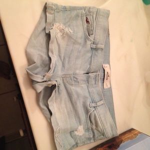 super light wash hollister shorts