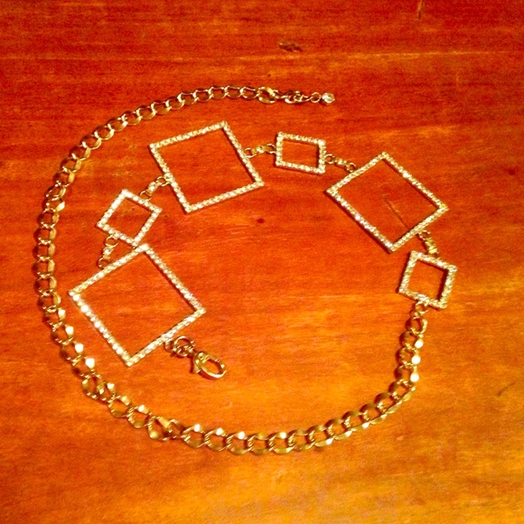 Fun Rhinestone and Gold Chain Belt