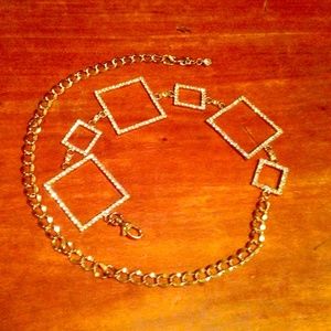 Fun Rhinestone and Gold Chain Belt