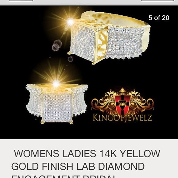 14k gold finish lab diamond engagement weddingring