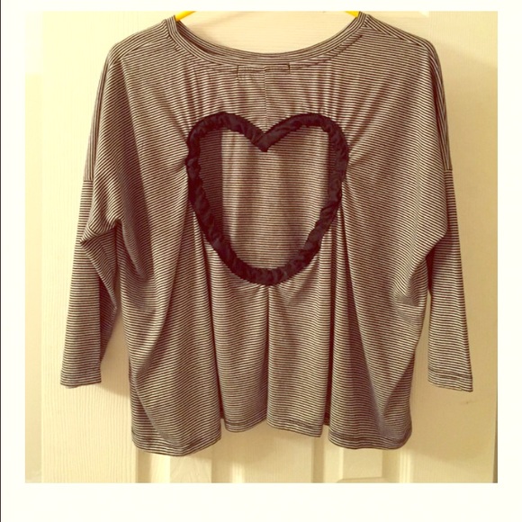 Shirt with heart cut out in back