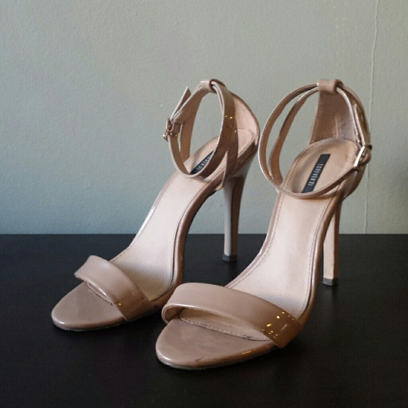 Nude open-toe heels