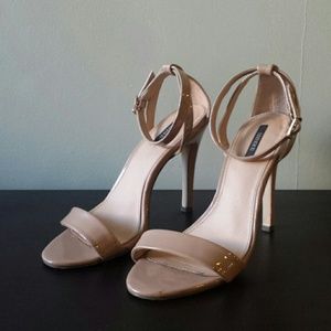 Nude open-toe heels