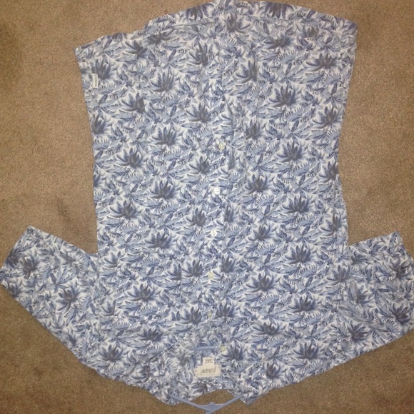 J Crew palm tree button up