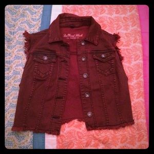 Pacsun maroon denim cropped vest