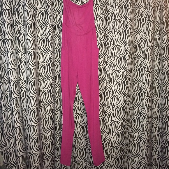 Hot pink jumpsuit romper