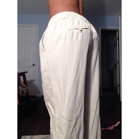 LINEN-BLEND DRAWSTRING PANTS