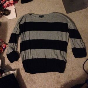 Navy and grey striped sweater