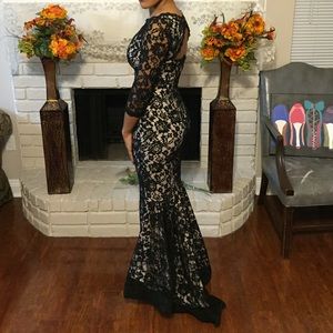 Black lace formal dress