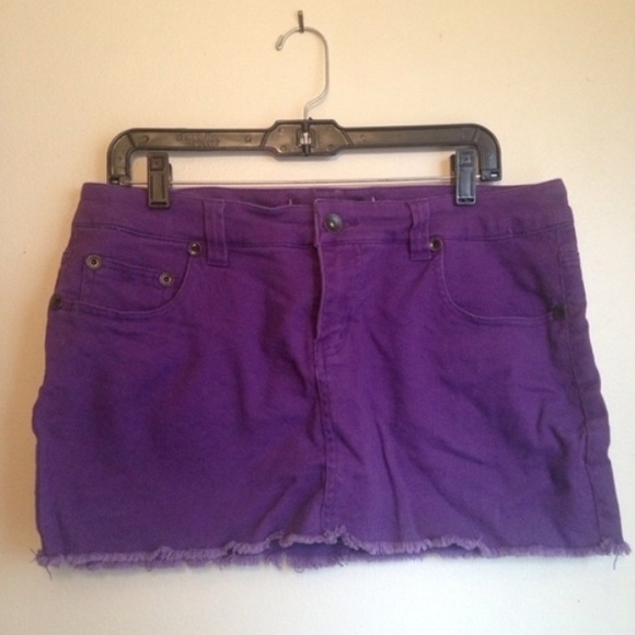 Purple cutoff miniskirt