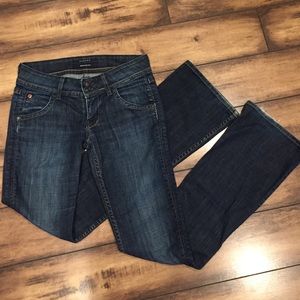 Hudson dark wash boot leg jeans size 26.