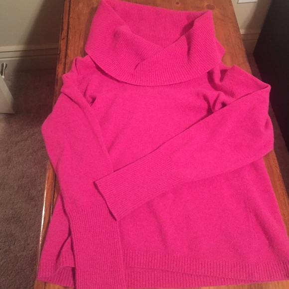 Pretty pink cowl-neck Banana Republic sweater