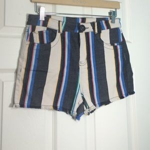 High waisted stripped shorts
