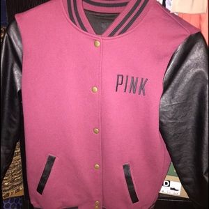 Victoria's Secret Pink leather varsity jacket