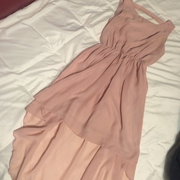 Rare London Chiffon Hi Lo Chain Back Dress