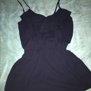 Black ruffled tank top