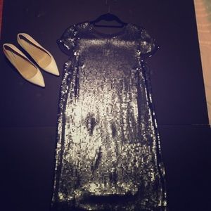 Theory dark blue sequence dress