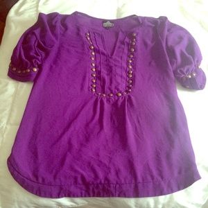 Angie purple studded blouse