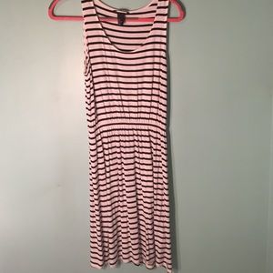 Loose blue and white striped dress
