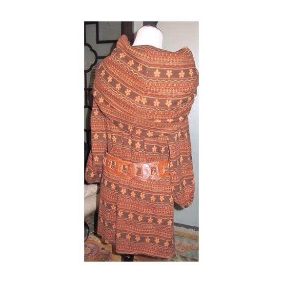 Flannel Cowl Neck Aztec Print mini Dress - Picture 2 of 4