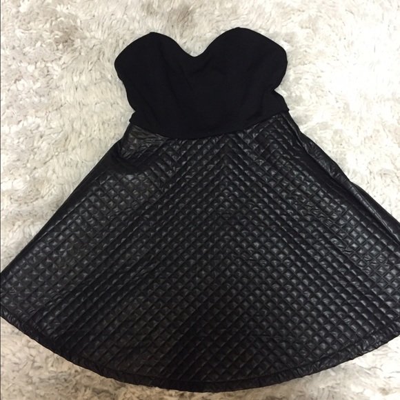 NASTYGAL leather pleaded mini dress