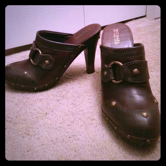 Michael Kors Brown Clog Heels