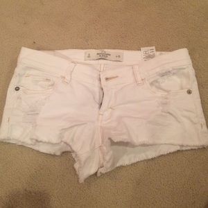 white distressed shorts