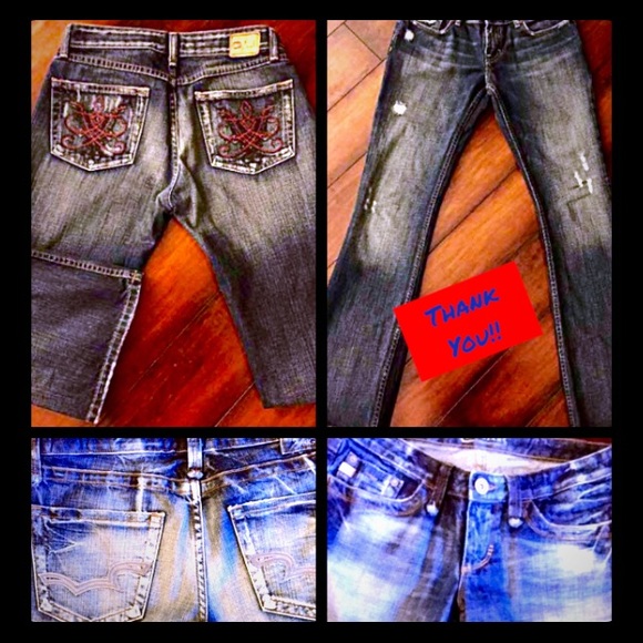 SOLD BKE AND STAR JEANS/28x33.5&28XL