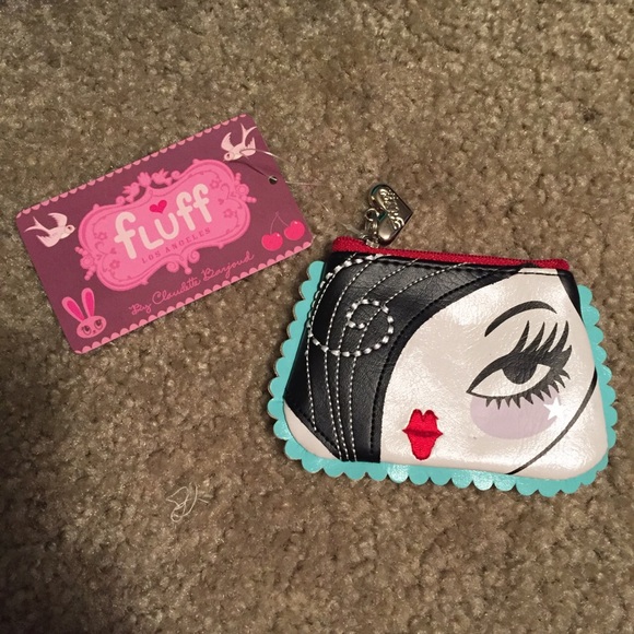 Fluff Coin Purse Kawaii Retro Pinup Makeup Face