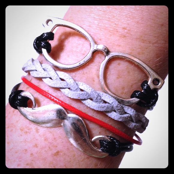 Mustache Glasses Multilayer Charm Bracelet
